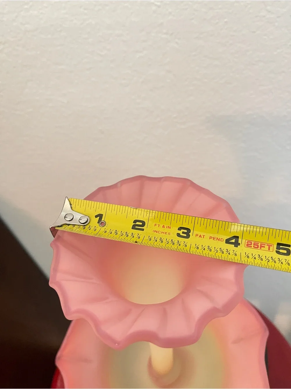 Vintage Fenton Burmese Uranium Center Horn Epergne